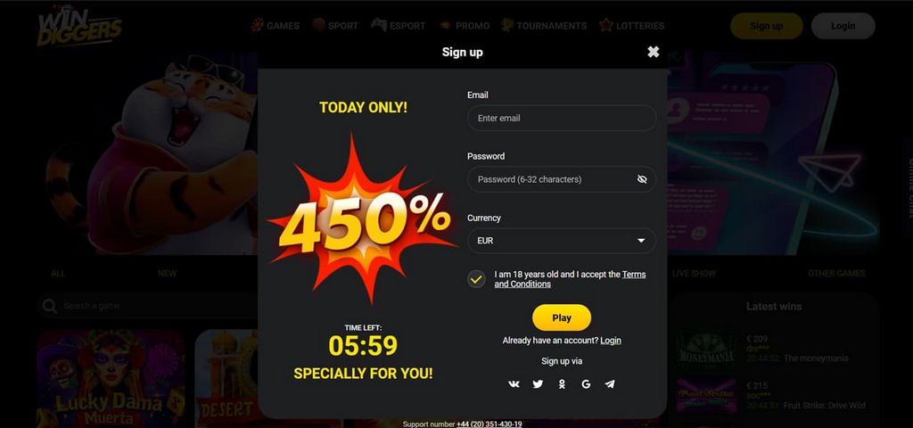 Win Diggers Gambling Establishment Review: Obtain a Reward 450% up to euro 3,000